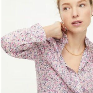J.Crew Classic Fit Ruffleneck Shirt in Liberty Phoebe Floral